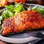 Orange and Ginger Glazed Planked Salmon