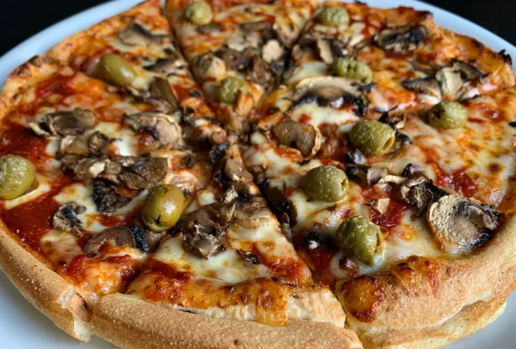 Mushroom and Olive Pizza