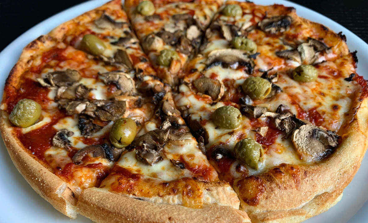 Mushroom and Olive Pizza