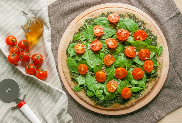 Pesto and Tomato Pizza