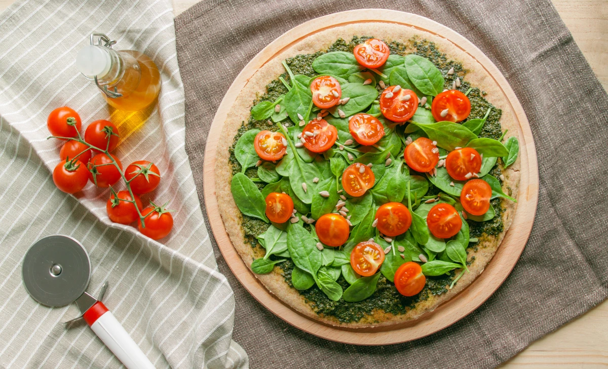 Pesto and Tomato Pizza