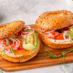 Bagel and Salmon Lox with Cream Cheese