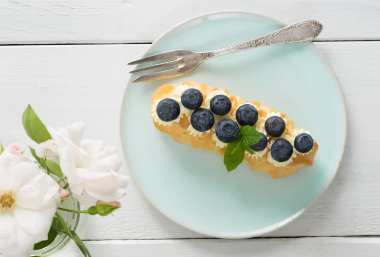 Buttercream Blueberry Eclairs