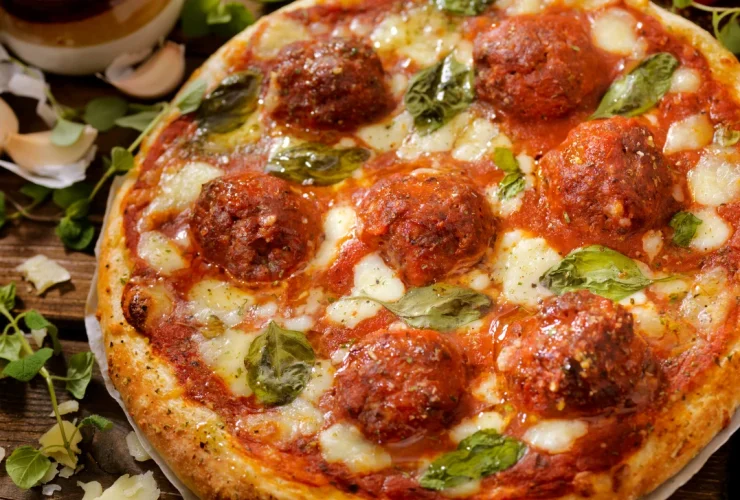 Meatballs Marinara Pizza