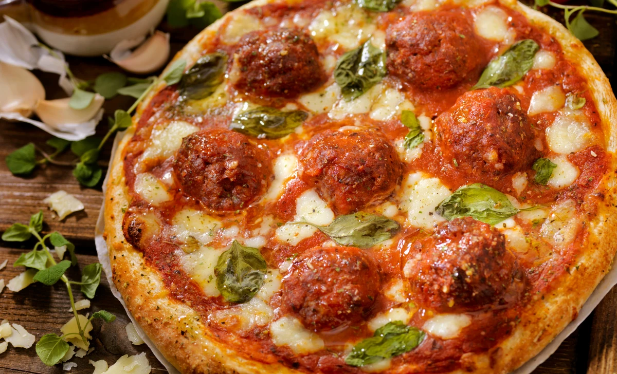 Meatballs Marinara Pizza