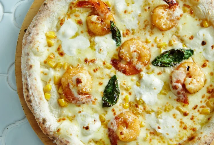 Shrimp and Corn Pizza