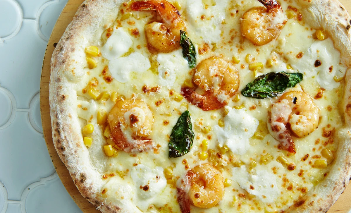 Shrimp and Corn Pizza