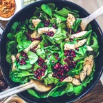 Spinach, Chicken, and Pomegranate Salad