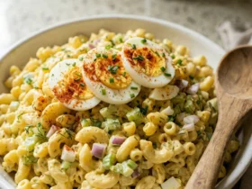 deviled egg pasta salad food photography