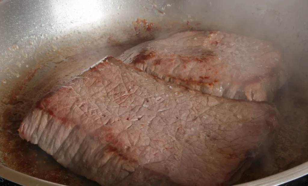 Searing beef for buona beef tuna genovese recipe