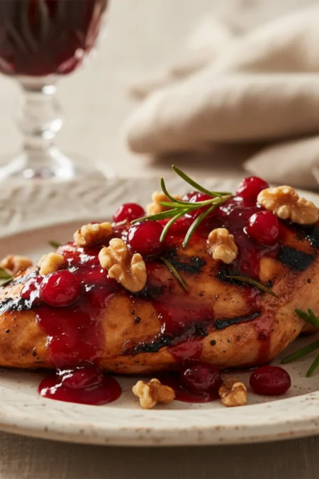 walnut cranberry glazed grilled chicken