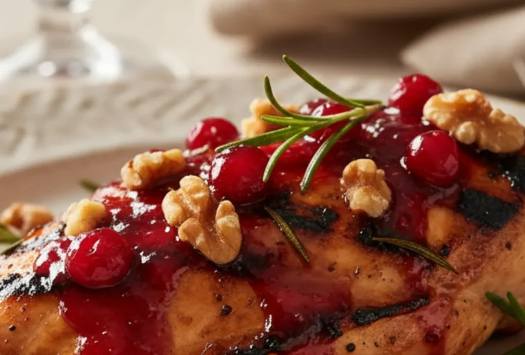 walnut cranberry glazed grilled chicken