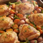 one pan chicken with roasted vegetables
