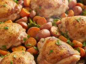one pan chicken with roasted vegetables