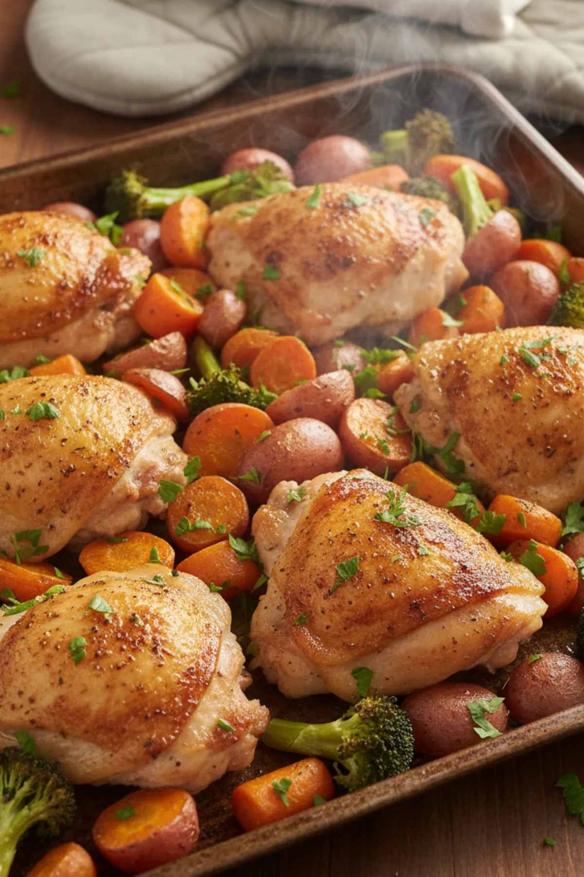 one pan chicken with roasted vegetables