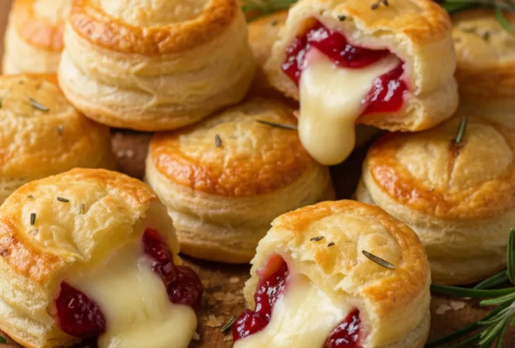 baked cranberry brie bites