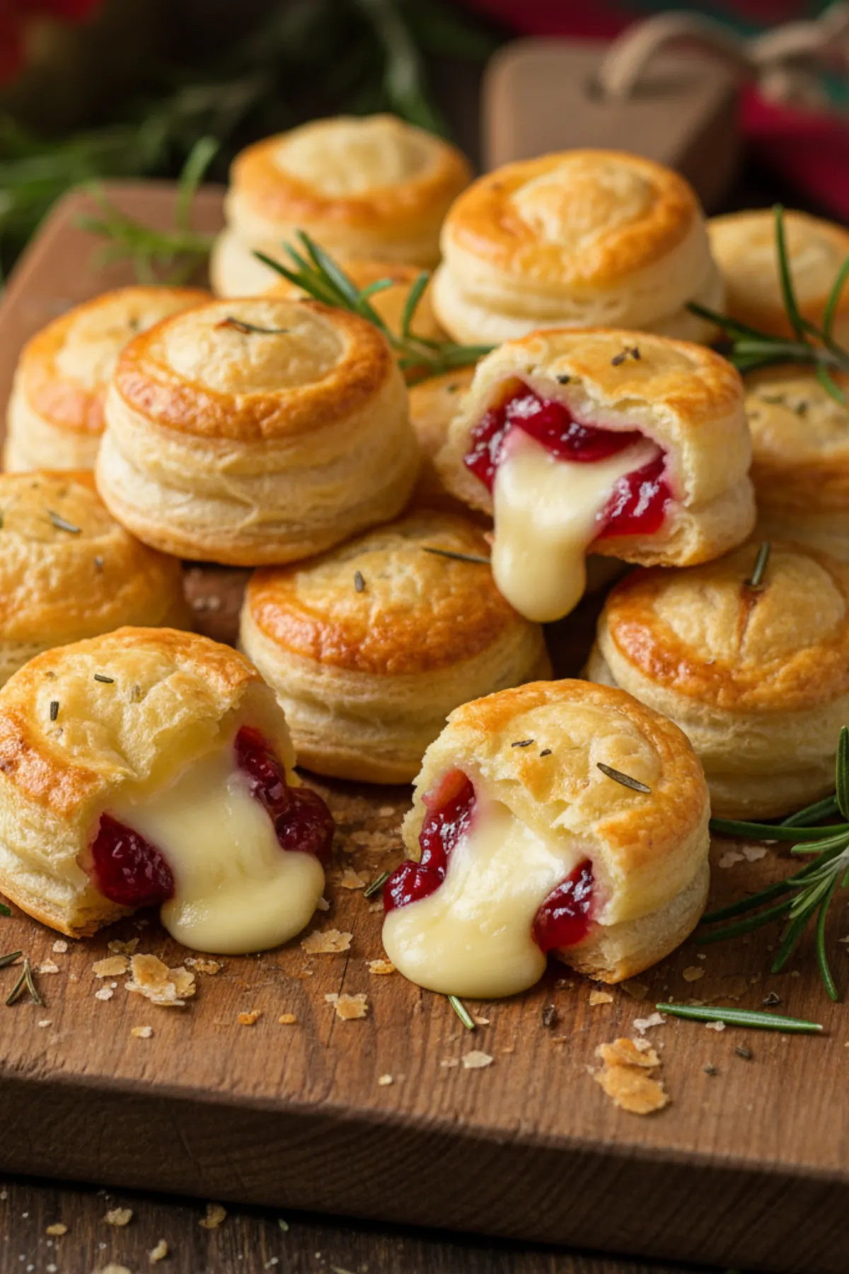 baked cranberry brie bites