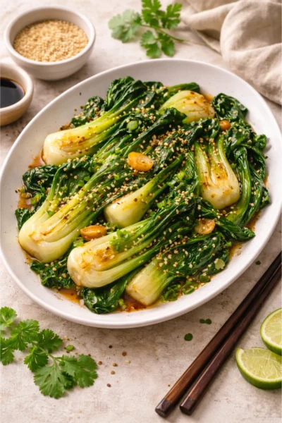 Sautéed Bok Choy with Garlic and Sesame